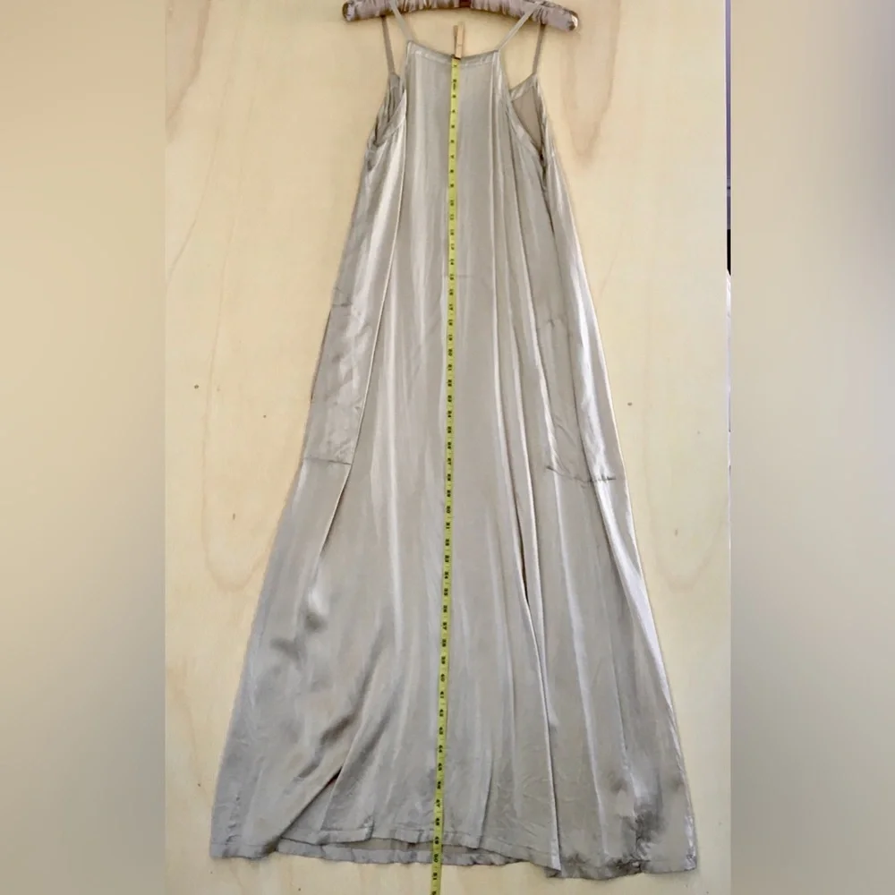 Blue Les Copains Champagne Silk Gown and Coat - Picture 7 of 13